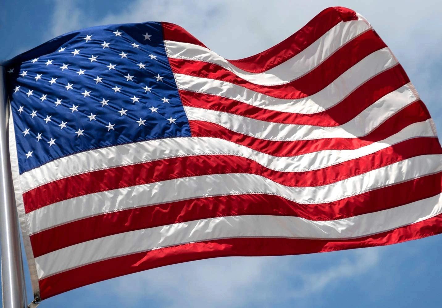 American flag waving outdoors